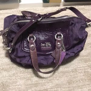 Coach purple purse silver hardware